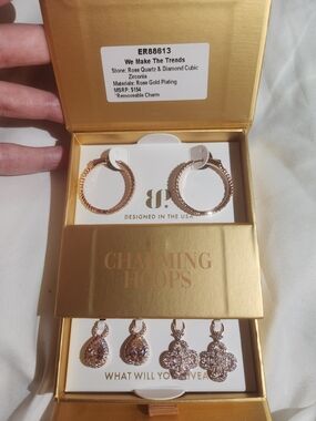 Bomb Party Rose Gold Plated Charming Hoops - Rose Gold